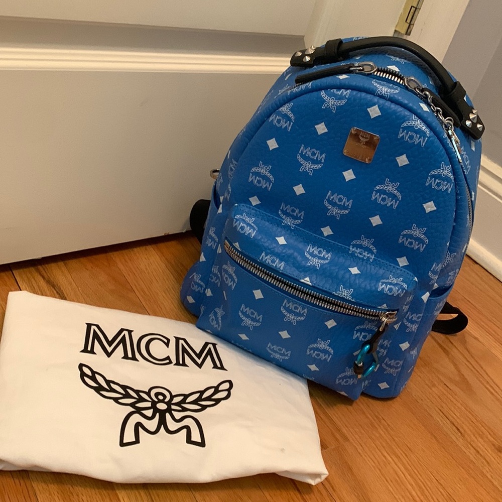 MCM Blue Studded backpack